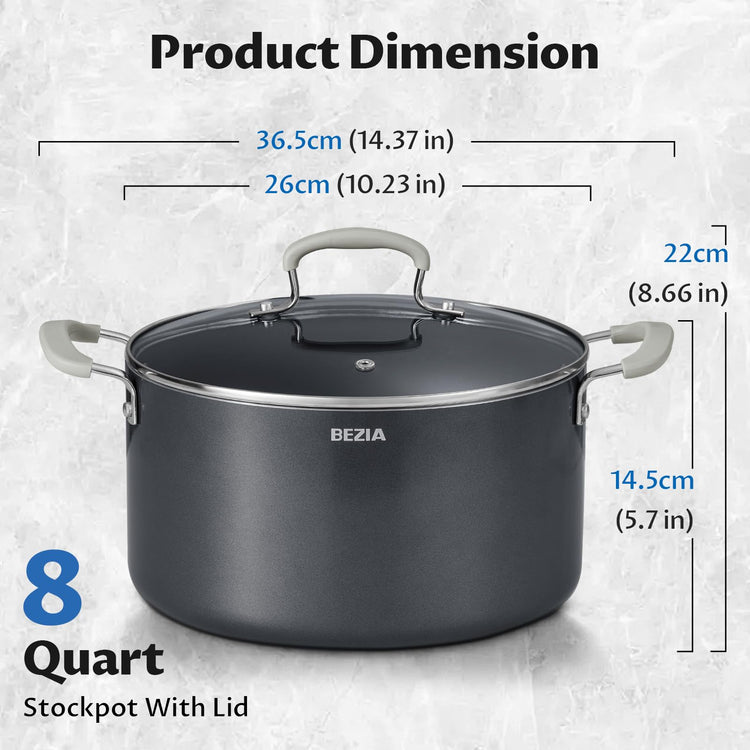 8QT Non Stick Stock Pot with Lid