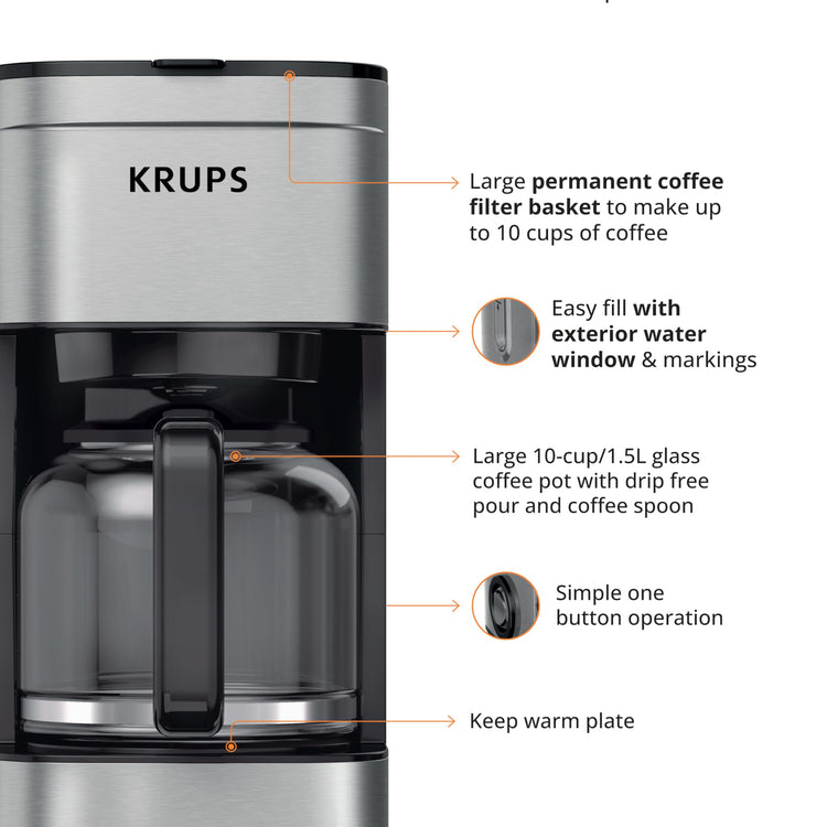 Coffee Maker 10 Cups Simply Brew Stainless Steel Drip Coffee Maker