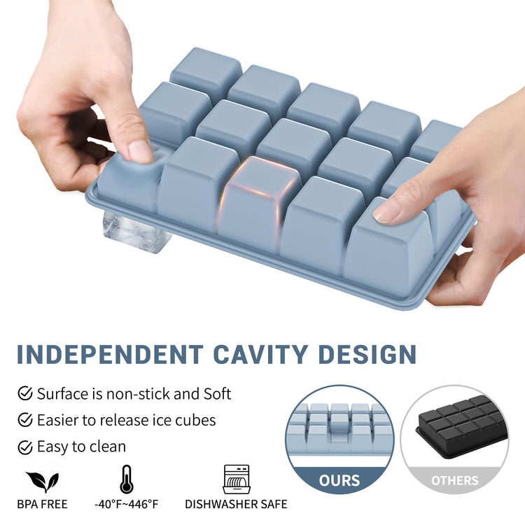 Silicone Ice Cube Tray 3 Pack (3 Count)
