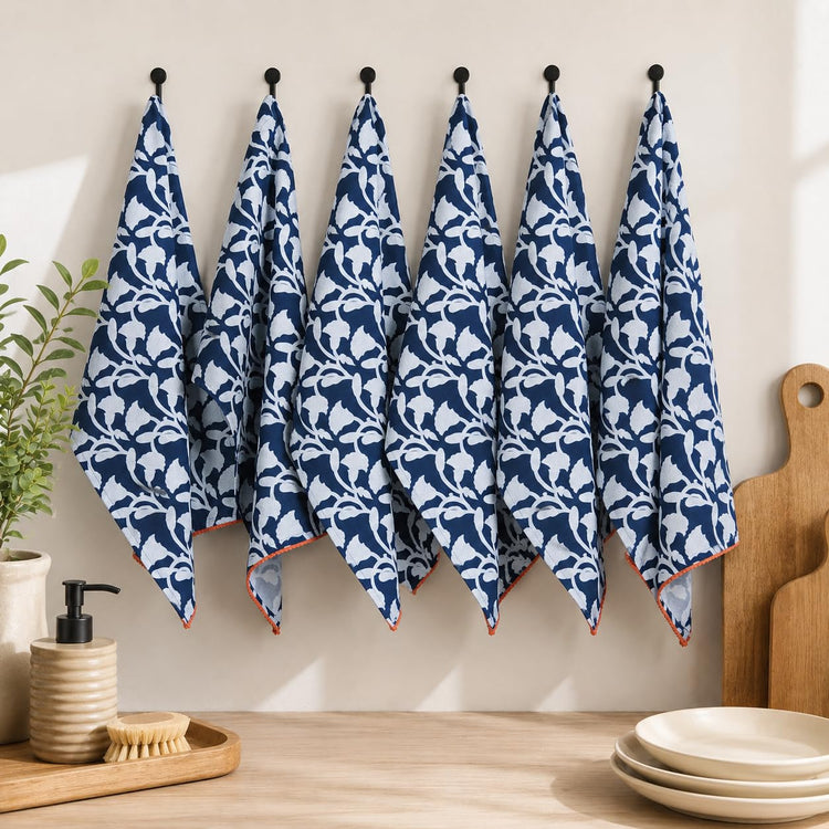 Printed Kitchen Dish Bar and Tea Towels Cotton (6 Count)