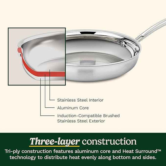 Cuisinart 15 Piece Cookware Set, MultiClad Pro Triple Ply, Silver, MCP-15N