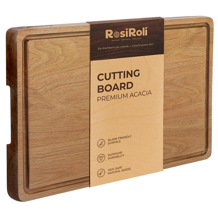 Large Acacia Wood Cutting Board for Kitchen