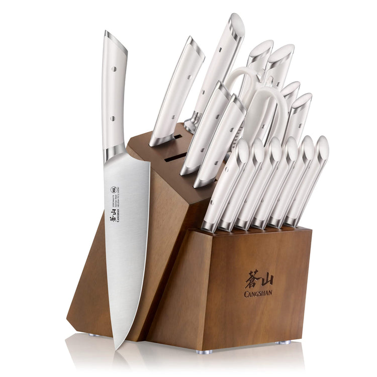 HELENA Series German Steel Forged Knife Block Set (17 Count)