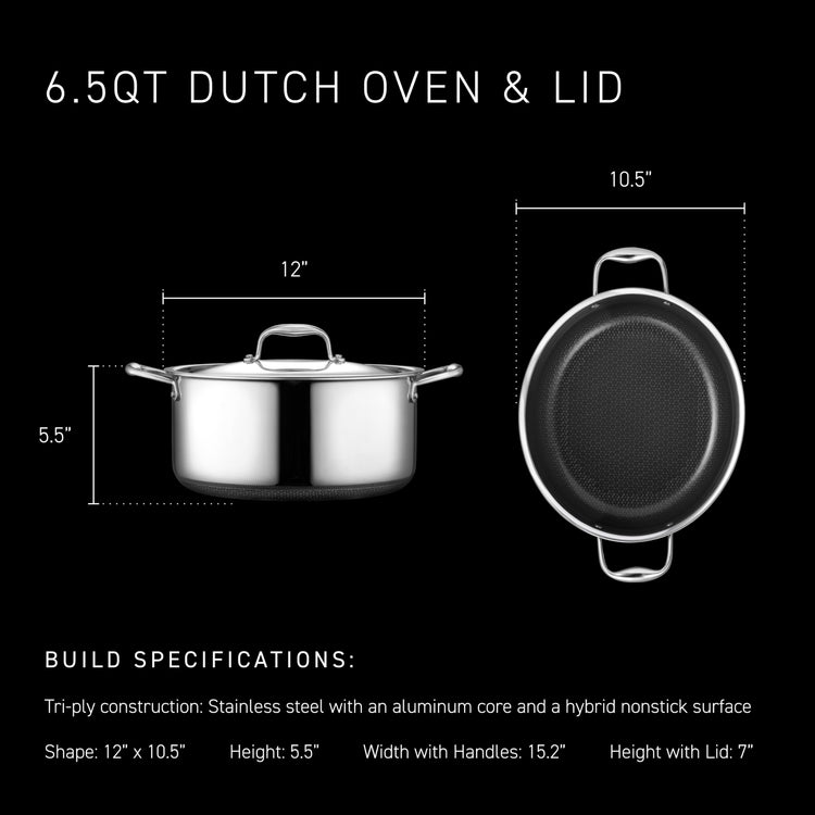 6.5QT Hybrid Nonstick Braiser Dutch Oven with Lid