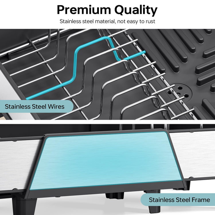 Large Expandable Dish Drying Rack for Kitchen Counter