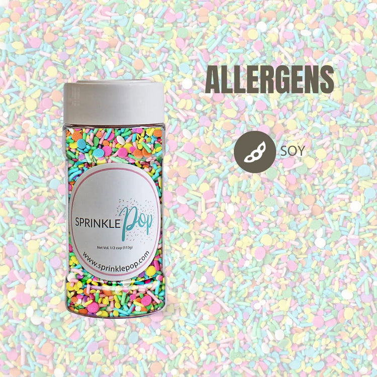 Pastel Party Sprinkles Mix | Made In USA By Sprinkle Pop| A Blend of Pink yellow Blue Green Purple Orange Lavender Mint Confetti Sprinkles| Easter Sprinkles For Decorating Cake Cupcakes Cookies, 4oz