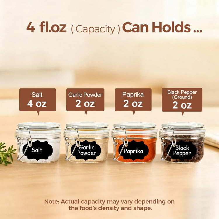 Small Mason Glass Jars with Airtight Lids 4 oz 6 Pack Pantry (6 Count)