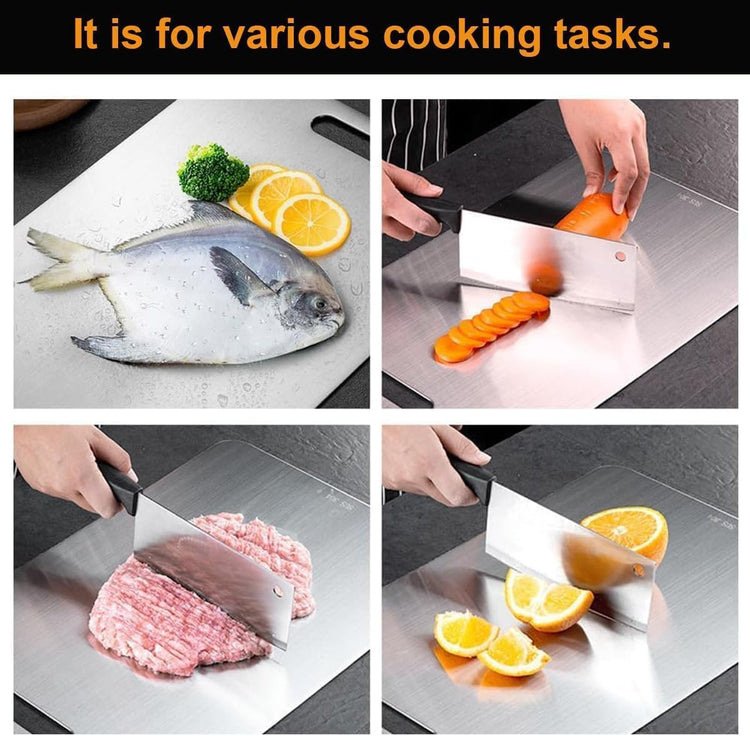 Titanium Cutting Boards for Kitchen - 100% Pure Titanium Cutting Board - Double Sided Food Grade Quality Cutting Boards - Easy to Clean and Store (12"L x 9"W)