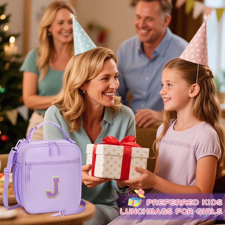 Initial Insulated Lunch Bag for Girls Kids