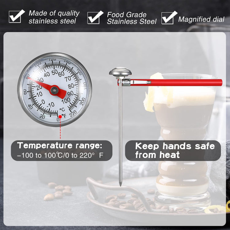 12 Pcs Stainless Steel Kitchen Dial Thermometer 5" (12 Count)