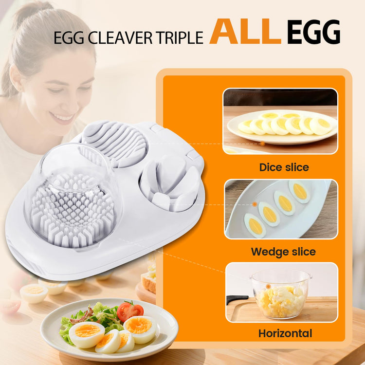 3-In-1 Egg Slicer, White