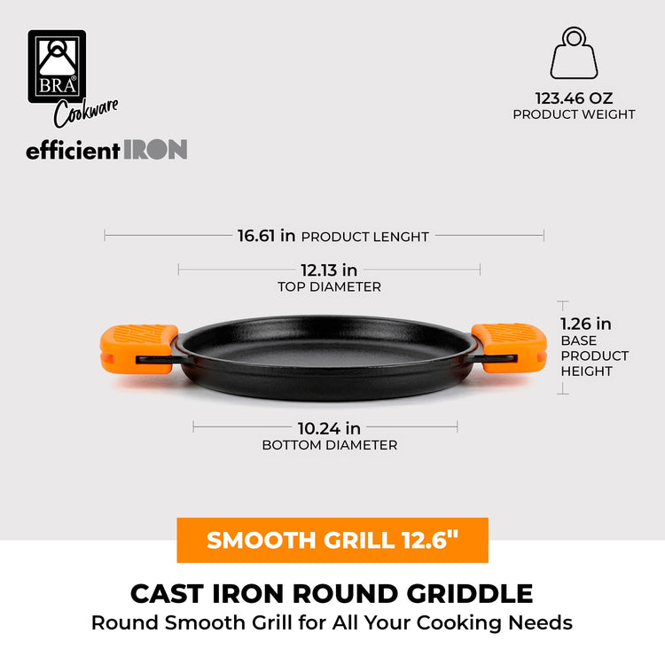 COOKWARE Efficient Iron Round Smooth Grill