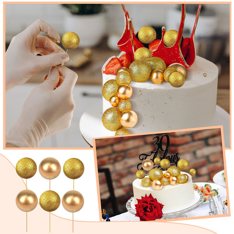 108 Pcs Balls Cake Topper
