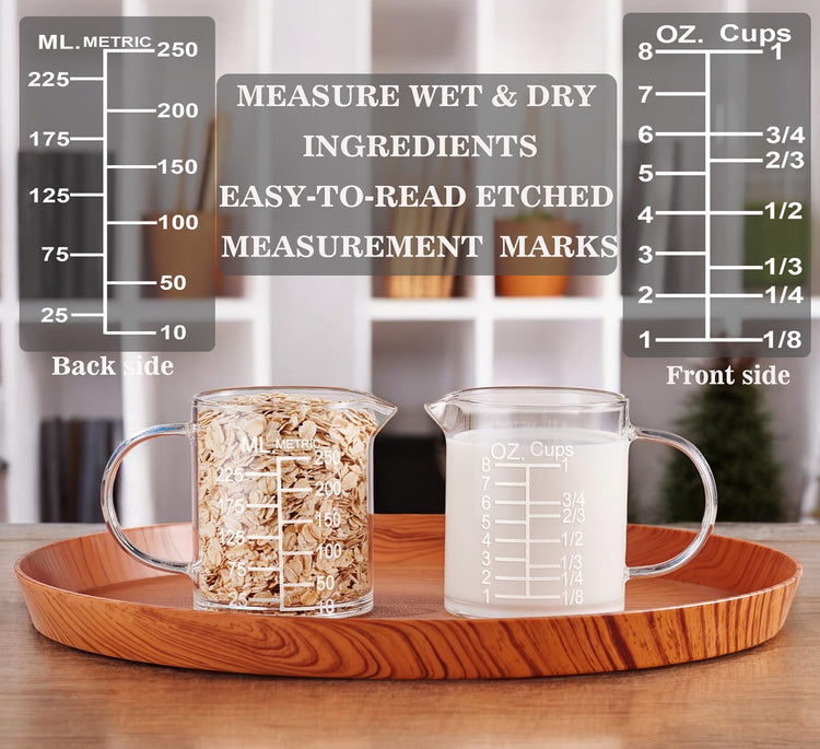 Ackers Etched Graduated Glass Measuring Cup