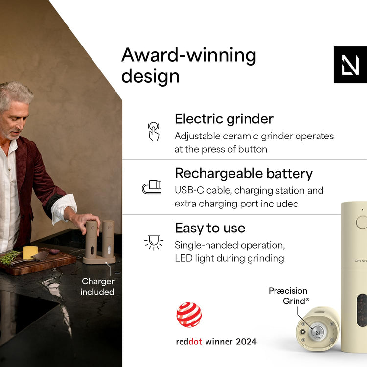 Electric Salt and Pepper Grinder Set