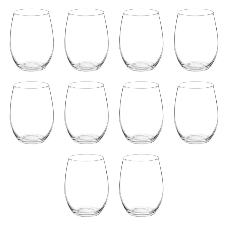 10 ARC Stemless Wine Glasses Set (10 Count)