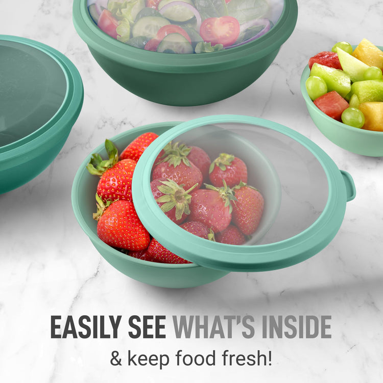 12 Piece Plastic Mixing Bowl Set
