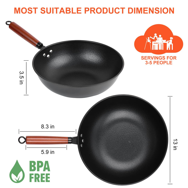 Wok 13" Carbon Steel Woks & Stir