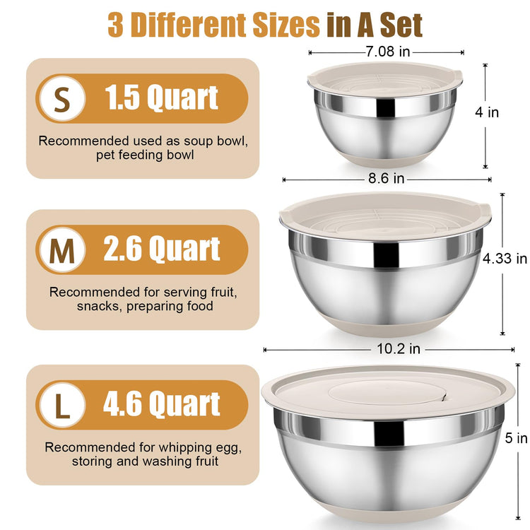 Mixing Bowl with Lid Set of 3