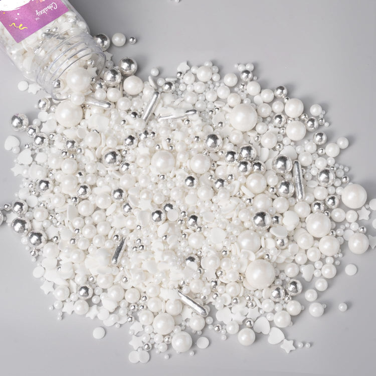 White Wedding Sprinkles for Cake Decorating 4.23ounce (4.23 Ounce)
