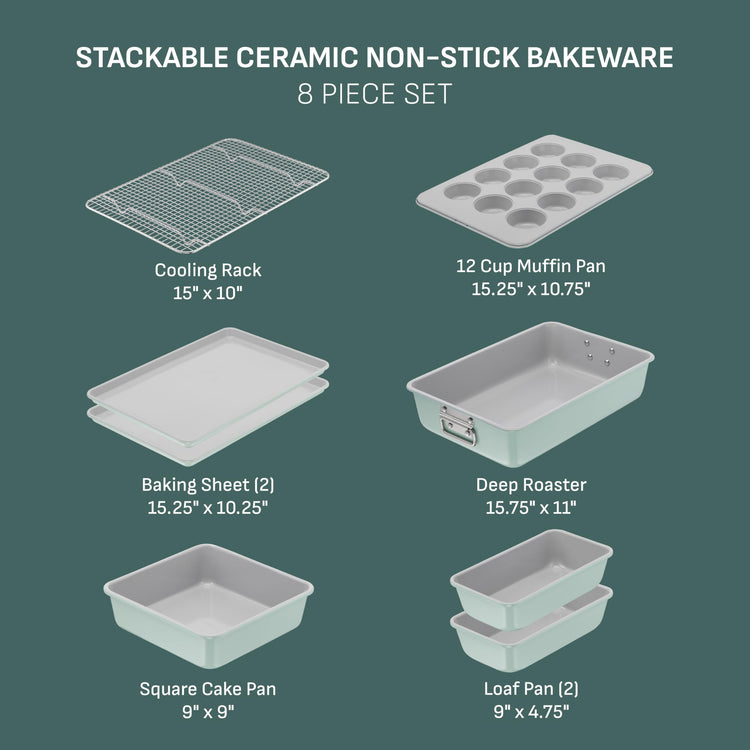 Refresh Ceramic Nonstick Baking Pans Set (8 Count)
