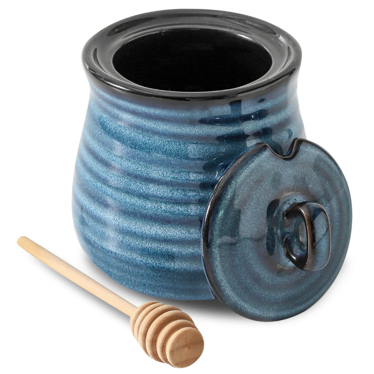 Ceramic 12 Ounce Honey Jar and Dipper Set