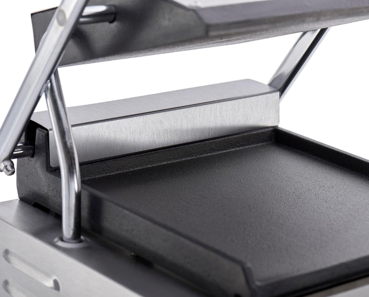 Kratos Commercial Electric Panini Sandwich Grill with Smooth Plates, 9" x 9" Cooking Surface, Commercial Countertop Panini Press, 120V, 1750W (29Y-018)