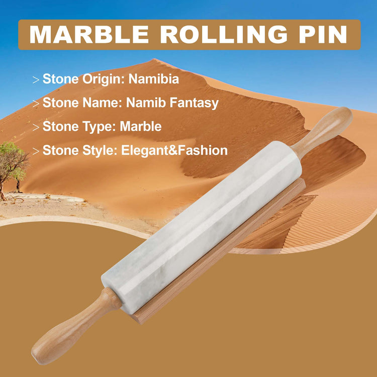 African Natural Marble Rolling Pin
