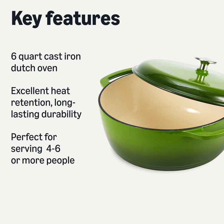 Enameled Cast Iron Dutch Oven Pot with Lid