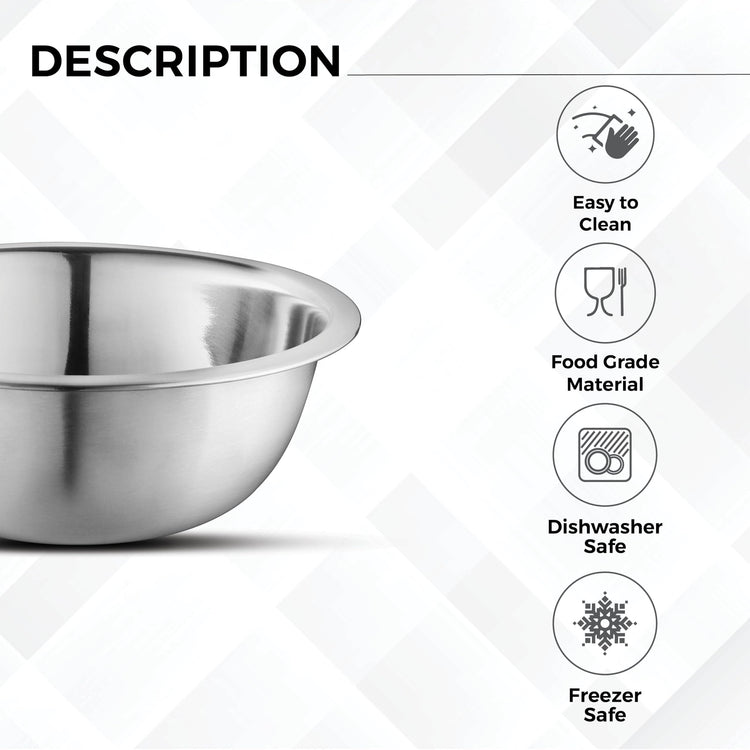 Set of 6 Premium Stainless Steel Mixing Bowls Set (5 Count)