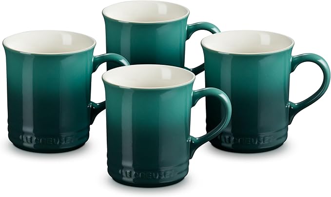 Le Creuset Stoneware Set of 4 Mugs, 14 oz. each, Artichaut