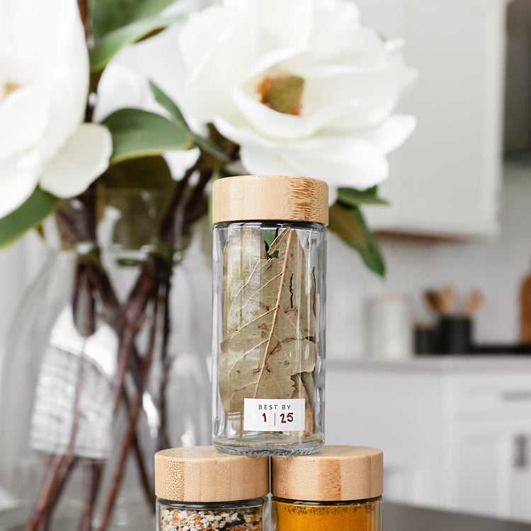 Glass Spice Jars with Label (24 Count)