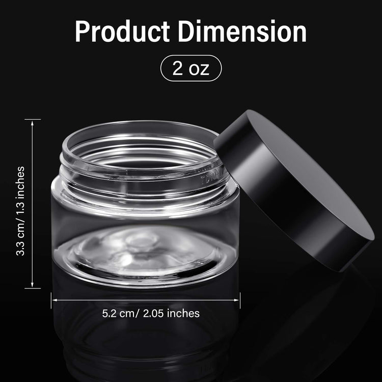 6 Pack 1 oz Plastic Jars Containers with Lids Small Empty Round Clear Containers Wide Mouth Refillable Reusable Leakproof Jars for Travel Cosmetic Dry Food Home Kitchen Organization (6 Count)