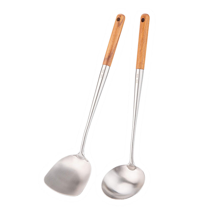 Wok Spatula and Ladle Tool Set