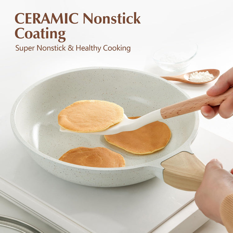 8Inch Nonstick Ceramic Frying Pan with Lid