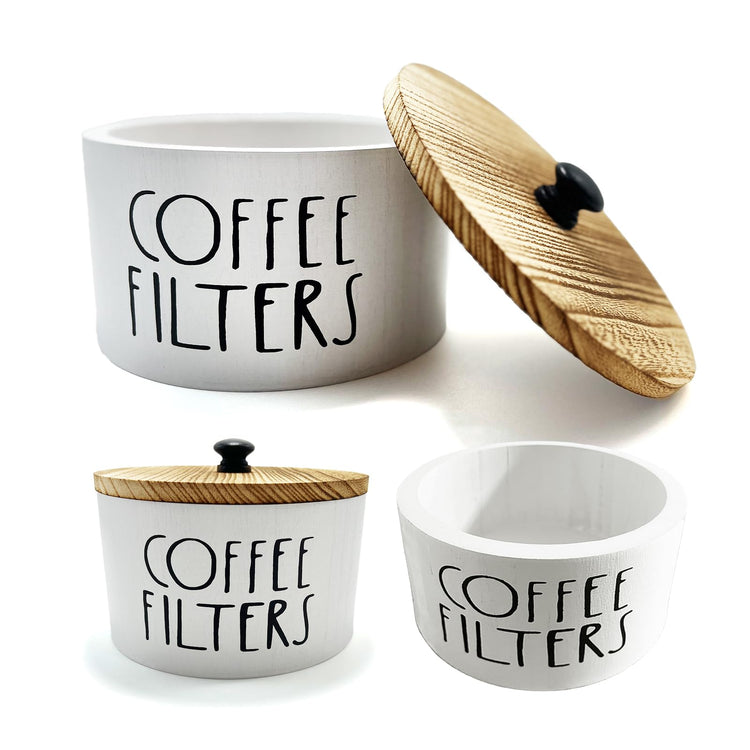 Wooden Coffee Filter Holder With Lid