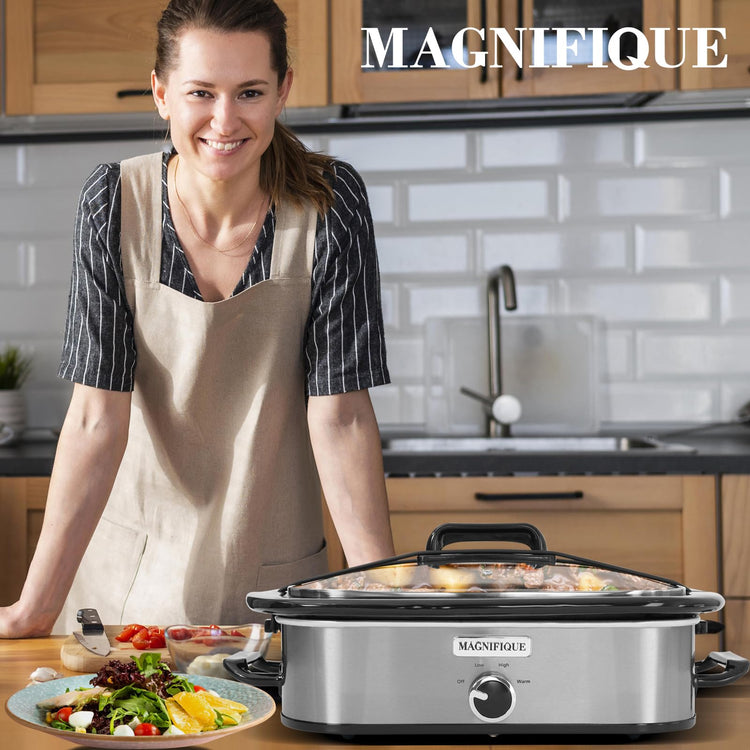 Magnifique 4 Quart Slow Cooker with Casserole Manual Warm Setting