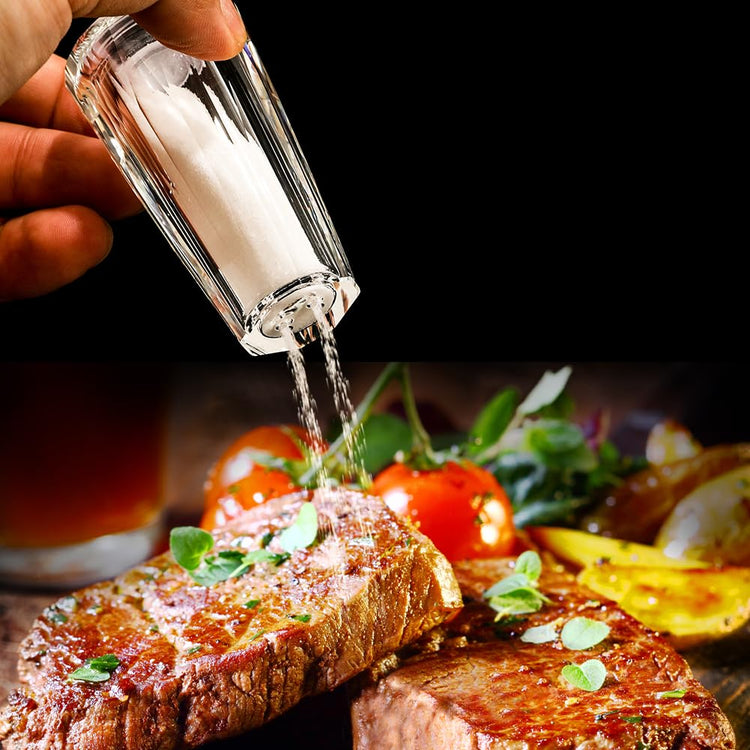 Salt and Pepper Shaker Set Spice Dispenser Refillable Design Cut Crystal Seasoning Shaker Kitchen Decor for Cooking Table (2 Count)