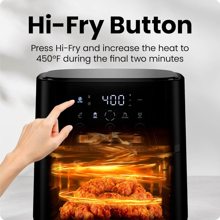Chefman Air Fryer – 4 QT Compact Airfryer for Quick & Easy Meals, Features Hi-Fry Technology for Extra Crisp, Easy-View Window, Touch Controls with 4 Presets, Nonstick & Dishwasher Safe Basket - Black