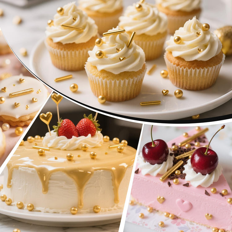 Gold Pearl Heart Sprinkles for Cake Decorating (5.29 Ounce)