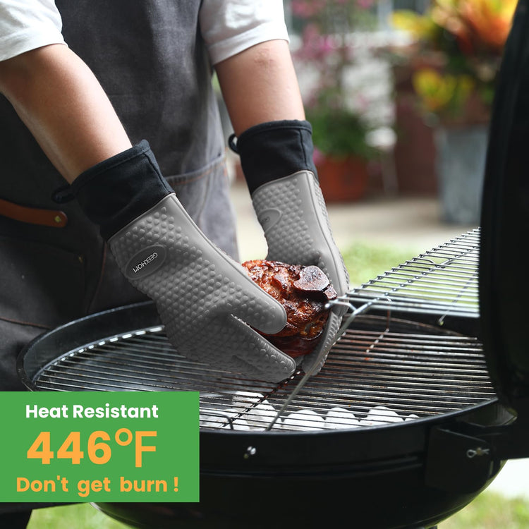 BBQ Gloves Heat Resistant Oven Mitts (2 Count)