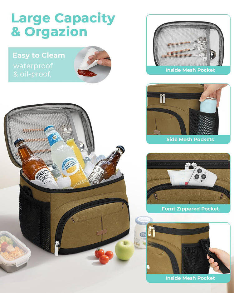 Lunch Box for Men Women Insulated Lunch Tote Cooler Bag Lunchbox