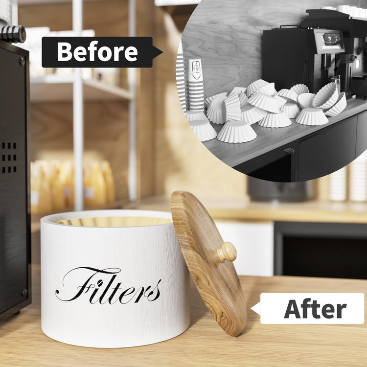 Wooden Coffee Filter Holder with Lid