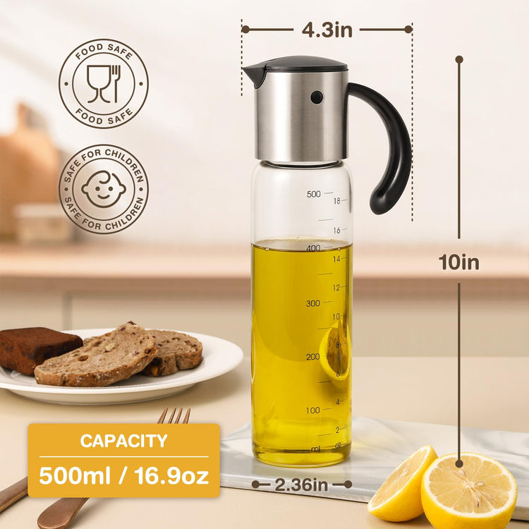 Large Olive Oil Dispenser Bottle 17 oz Glass