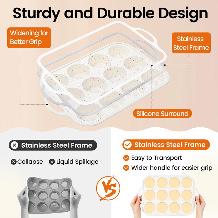 Silicone Muffin Pans for Baking 1 Pack