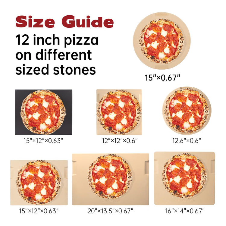 Pizza Stone 15" Round Pizza Stone for Oven Grill BBQ