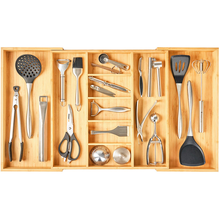 Extra Large Expandable Kitchen Drawer Organizer for Utensil and Junk