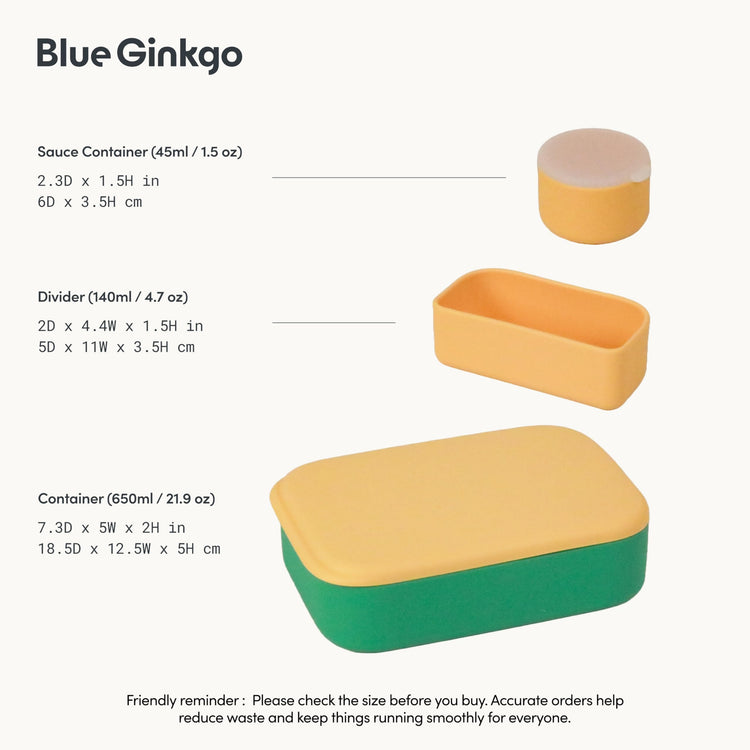 Bento Style Silicone Lunch Box Set