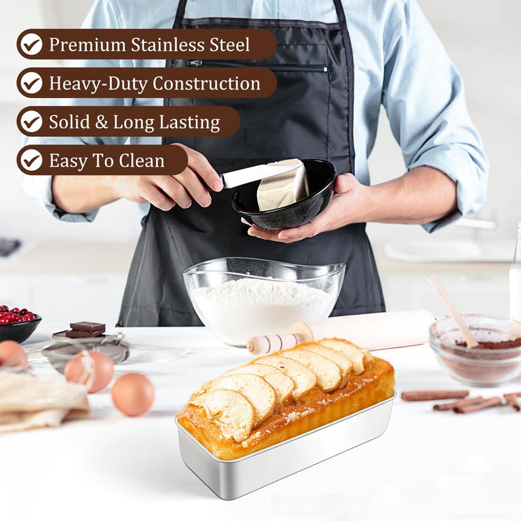 Loaf Pan 12 x 5 Inch Stainless Steel Loaf Pans for Baking Bread