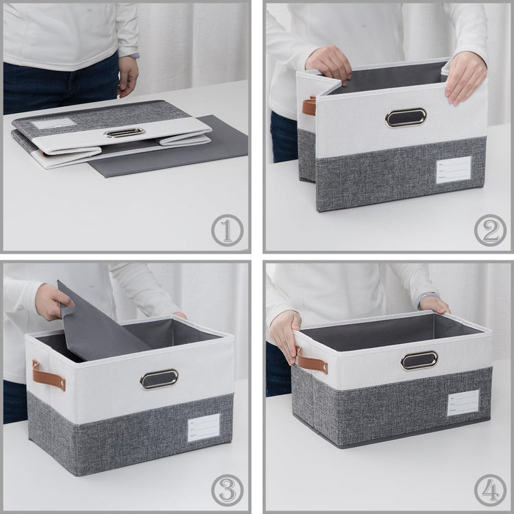 Foldable Storage Bins with Handles [3 (3 Count)